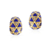 Van Cleef & Arpels French Lapis Lazuli & Diamond Necklace, Earring, Ring, Bangle