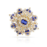 Vourakis Certified Unheated Sapphire and Diamond Earrings, Brooch, and Ring Suite 18k