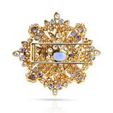 Vourakis Certified Unheated Sapphire and Diamond Earrings, Brooch, and Ring Suite 18k