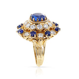Vourakis Certified Unheated Sapphire and Diamond Earrings, Brooch, and Ring Suite 18k