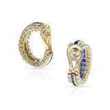 Van Cleef & Arpels Sapphire and Diamond Half Hoop Earrings, 18k