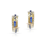 Van Cleef & Arpels Sapphire and Diamond Half Hoop Earrings, 18k