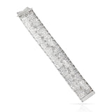 Wide Platinum Diamond Art Deco Bracelet