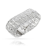 Wide Platinum Diamond Art Deco Bracelet