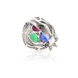 18K Ruby, Emerald, Sapphire and Diamond Cocktail Ring