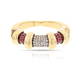 René Boivin Diamond and Ruby Sliding Interchangeable Bangle