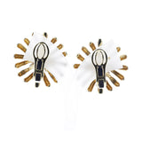 Gold and Diamond Flower Earrings, 18k