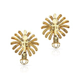 Gold and Diamond Flower Earrings, 18k