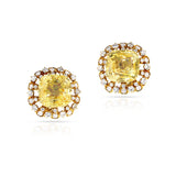 Van Cleef & Arpels 1970s No Heat Ceylon Yellow Sapphire and Diamond Necklace and Earring Set