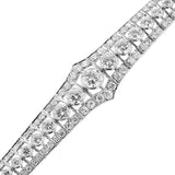 Mid-Century Old-European Cut Diamond Platinum Bracelet