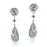 GIA Certified Paraiba Tourmaline Dangling Earrings, Platinum and White Gold