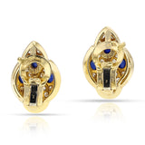 Van Cleef & Arpels Four Sapphire Cabochon and Diamond Earrings, 18k