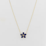 Floral Sapphire and Diamond Pendant Necklace, 18k
