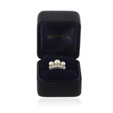 Tiffany & Co. Art Deco Akoya Pearl and European-Cut Diamond Ring, Platinum