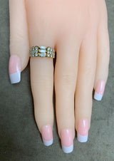 Van Cleef & Arpels Three Marquise with Round Diamonds Engagement Ring, 18K White