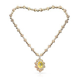Van Cleef & Arpels 1970s No Heat Ceylon Yellow Sapphire and Diamond Necklace and Earring Set
