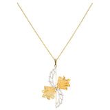 Carved Citrine and Diamond Pendant with Chain, 14K Gold