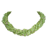 Genuine & Natural Peridot Tumbled Faceted Beads with Pink Sapphire Beads Choker Necklace