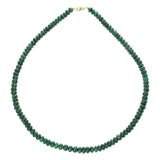Genuine & Natural Deep Green Fine Emerald Plain & Smooth Beads Necklace
