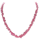 Genuine Pink Sapphire Drop Briolette Beads Necklace