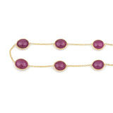 Oval Smooth Ruby Bezel-Set Bracelet, 18 Karat Yellow Gold