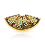 Mark Patterson Tsavorite Garnet and Diamond Lime Wedge Brooch, 18k and 24k