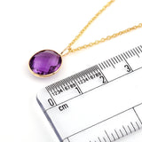 14k Yellow Gold Oval Purple Amethyst Pendant