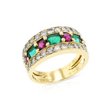 French Van Cleef & Arpels Emerald, Ruby and Diamond Ring, 18k