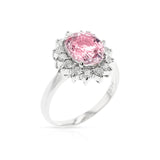 GIA Certified 2.53 Carat Natural (Unheated) Oval-Shaped Pink Sapphire and Diamond Ring, PT