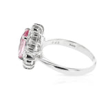 GIA Certified 2.53 Carat Natural (Unheated) Oval-Shaped Pink Sapphire and Diamond Ring, PT