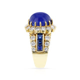Van Cleef & Arpels Sapphire Cabochon and Diamond Floral Ring, 18k