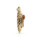 Ruby, Cultured Pearl, Diamond Pendant and Locket, 14k Yellow