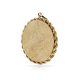 Ruby, Cultured Pearl, Diamond Pendant and Locket, 14k Yellow