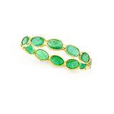 Oval Emerald Horizontal Band, Yellow Gold