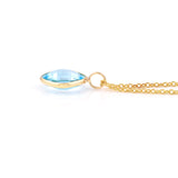 14k Yellow Gold Cushion Sky Blue Topaz Pendant