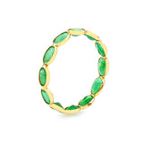Oval Emerald Horizontal Band, Yellow Gold
