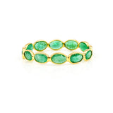 Oval Emerald Horizontal Band, Yellow Gold