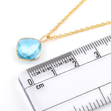 14k Yellow Gold Cushion Sky Blue Topaz Pendant