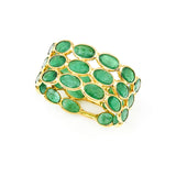 Oval Emerald Triple Layer Band, 18K Gold