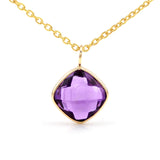 14k Yellow Gold Cushion Sky Blue Topaz Pendant