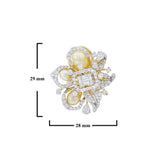 Fine Ribbon-Style Pearl and Diamond Earrings, 18K Yellow Gold