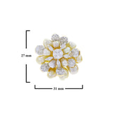 Cluster Pearl and Diamond Earrings, 18K Yellow Gold