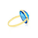 8 ct. Oval Blue Topaz Ring, 18K Yellow Gold