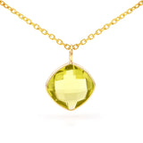 14k Yellow Gold Cushion Sky Blue Topaz Pendant