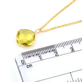 14k Yellow Gold Cushion Sky Blue Topaz Pendant