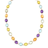 Citrine, Purple and Green Amethyst, Blue and Lemon Topaz, 18k