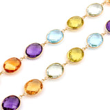 Citrine, Purple and Green Amethyst, Blue and Lemon Topaz, 18k