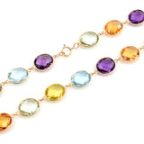 Citrine, Purple and Green Amethyst, Blue and Lemon Topaz, 18k