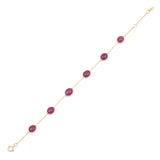 Oval Smooth Ruby Bezel-Set Bracelet, 18 Karat Yellow Gold