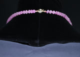 Heart-Shaped Sapphire Carving Necklace with Pink Sapphire Carved Beads, 14K